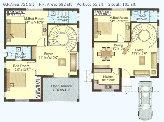 二世帯住宅の間取を考える 二世帯住宅の間取図集 螺旋階段のある住宅